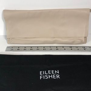 Eileen Fisher Ivory Soft Leather Clutch NWOT